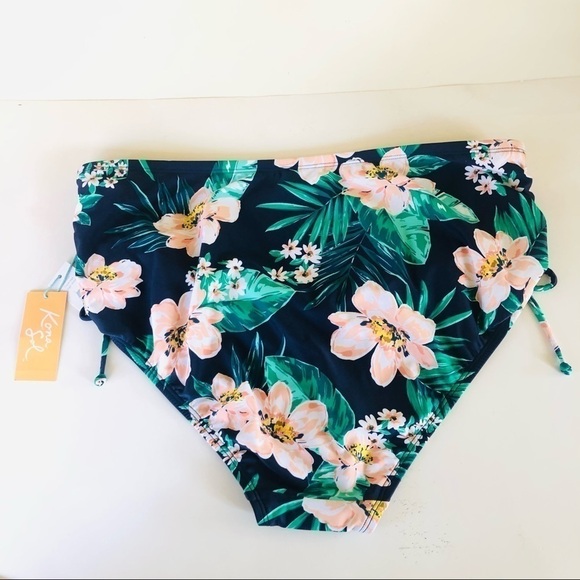Kona Sol High Waisted Medium Coverage Tropical Floral Bikini Bottom Sz 16W/18W - Picture 11 of 11